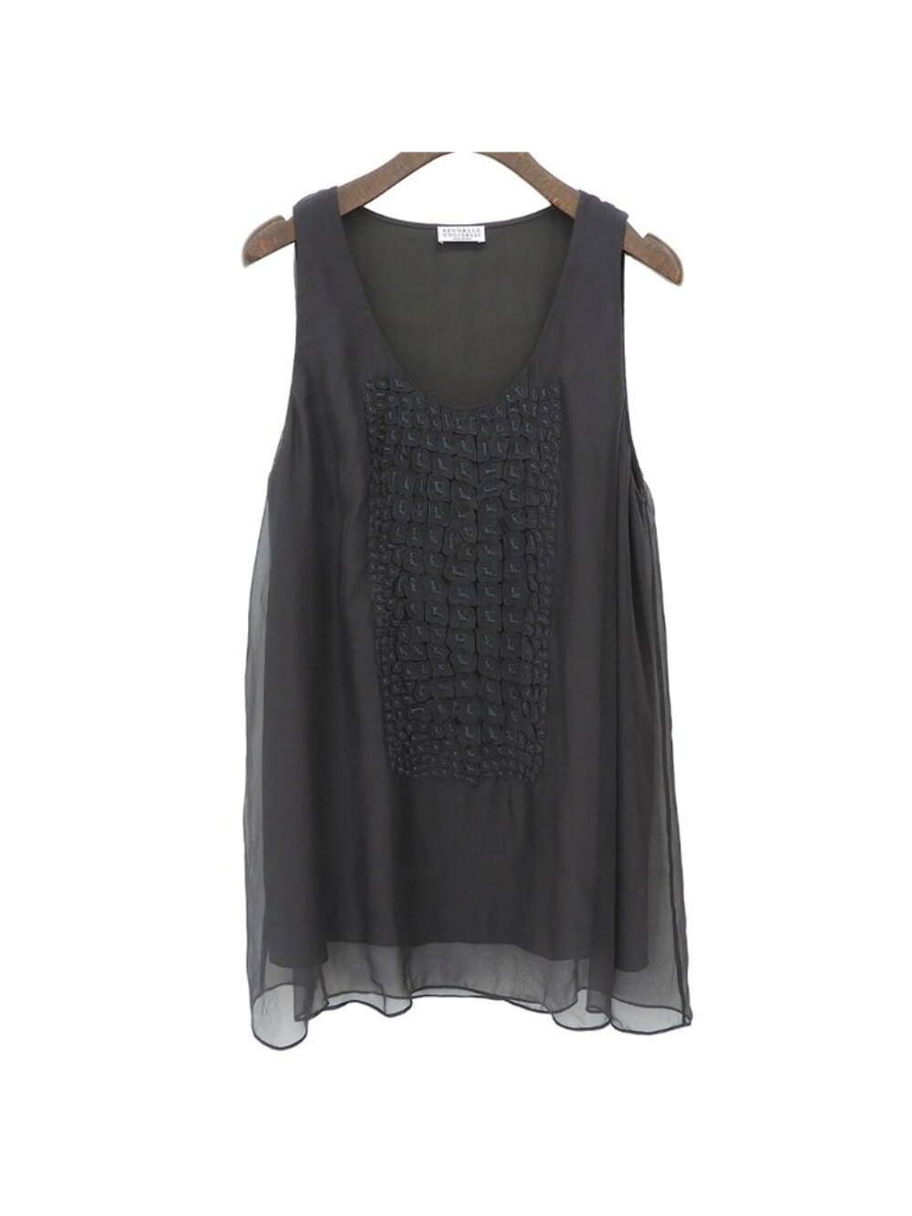 Brunello Cucinelli Silk Sleeveless Top Black